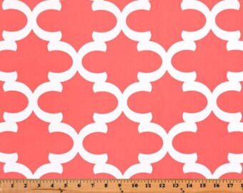 Premier Prints Fynn in Coral Home Decor fabric, 1 yard 7 oz Cotton