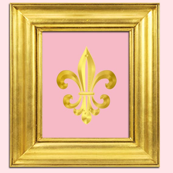 Hot Pink and Black Fleur de Lis Bed or Wall Crown Teen Girl Room Decor