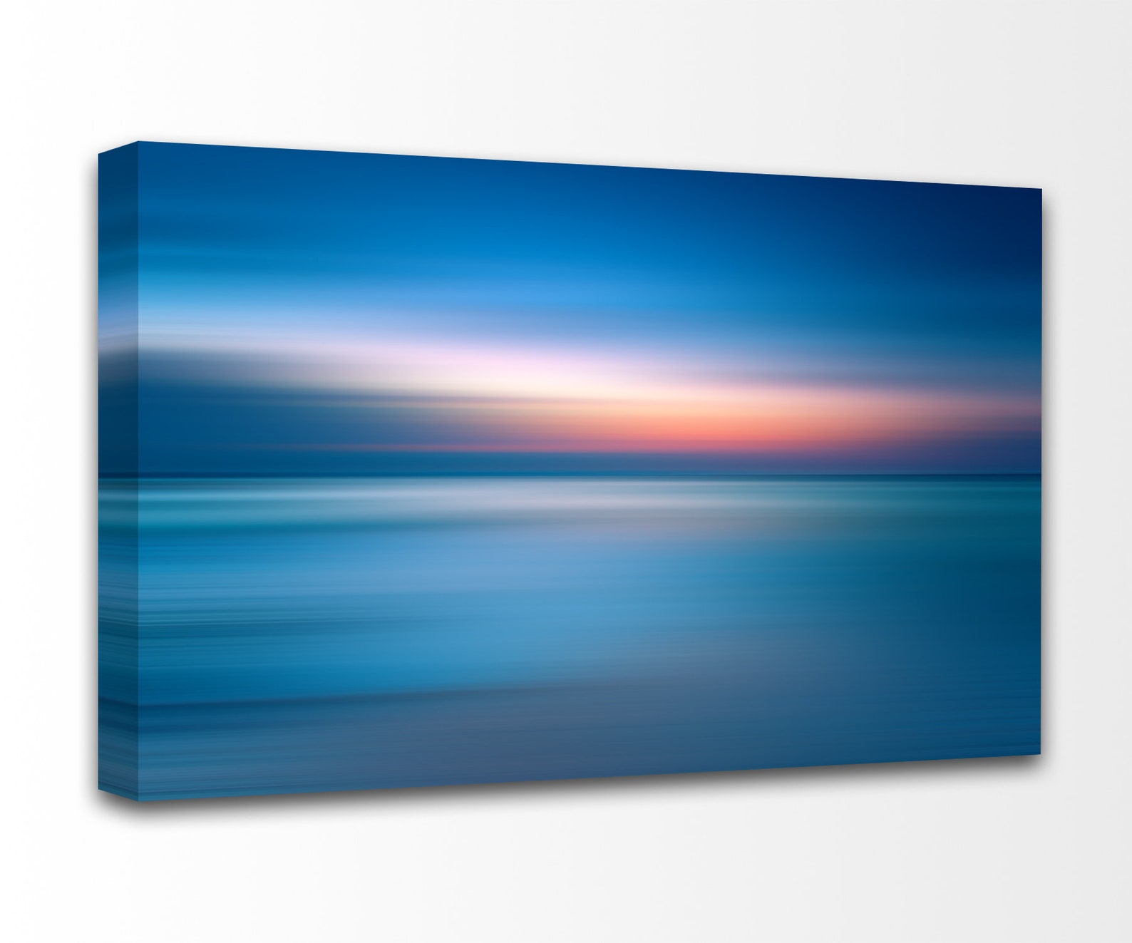 Mid Century Modern Art Blue Sunset Large Art Gallery Wrapped Etsy