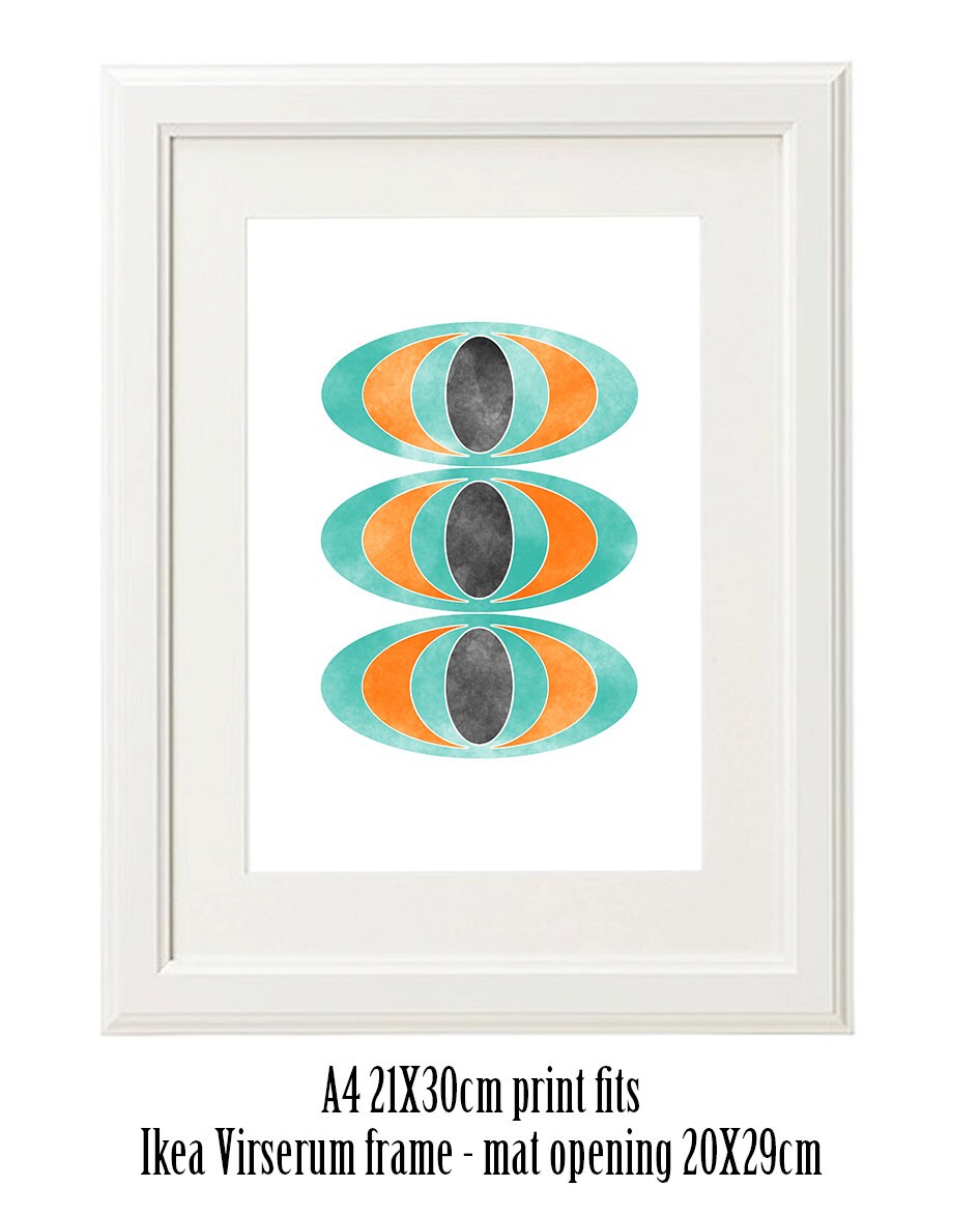 Printable Mid Century Modern Art Digital Download Large Art Orange ...