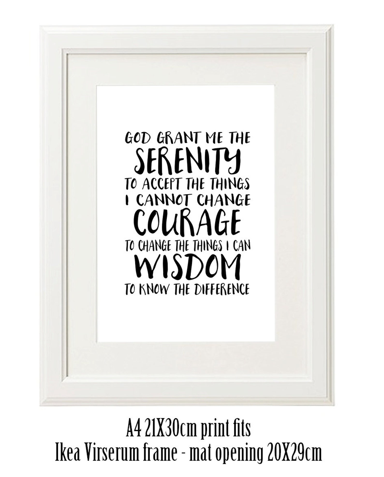 digital printable serenity prayer god grant me calligraphy etsy