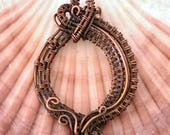 Oxidized Woven Copper Pendant