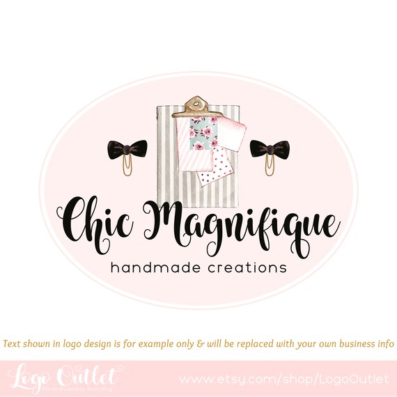 Chalkboard Premade Logo Design Web Print Watermark Etsy