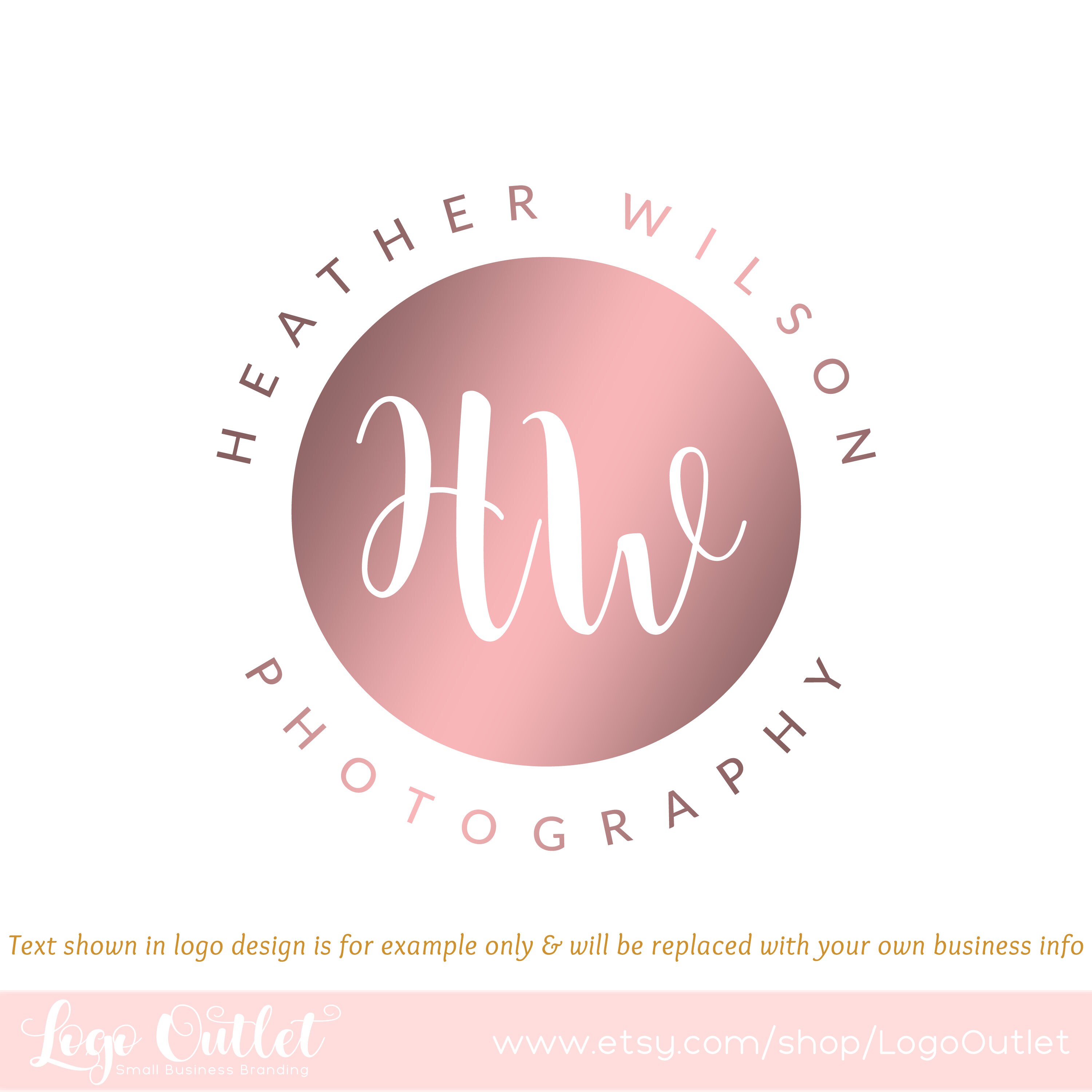 Modern Rose Gold Premade Logo Design Includes files for  Etsy
