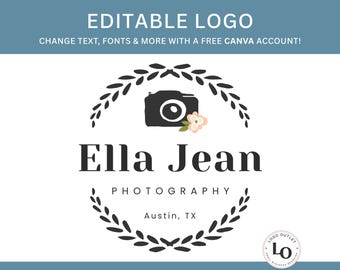 Editable Camera Logo Template: DIY Canva Design (Digital Download)