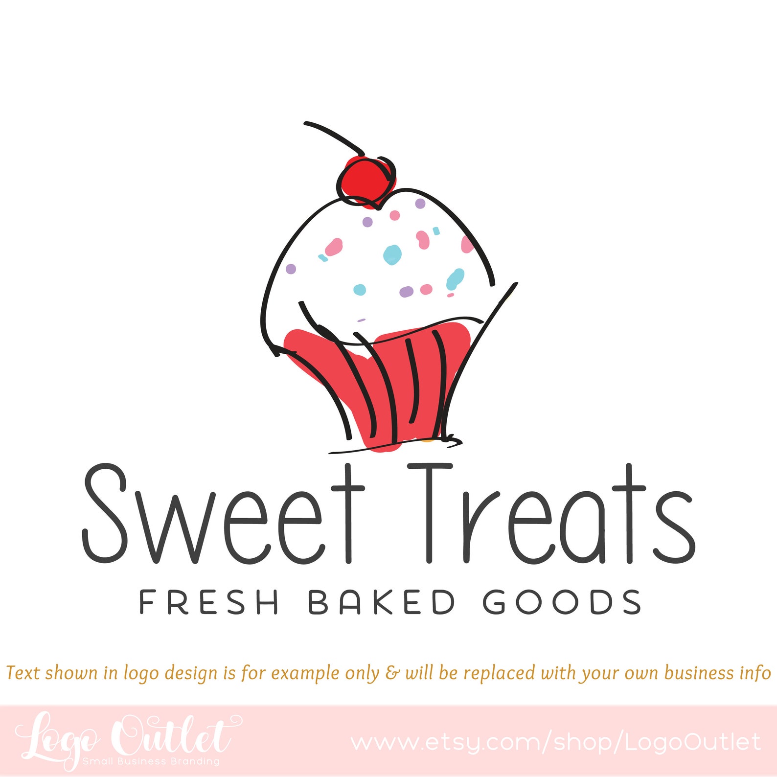 Cupcake Premade Logo Design Includes Files for Web and - Etsy