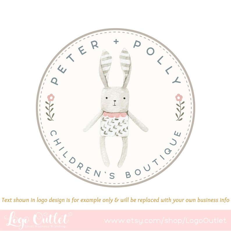 Bunny Rabbit Premade Logo Design & Blog Header Web Print - Etsy