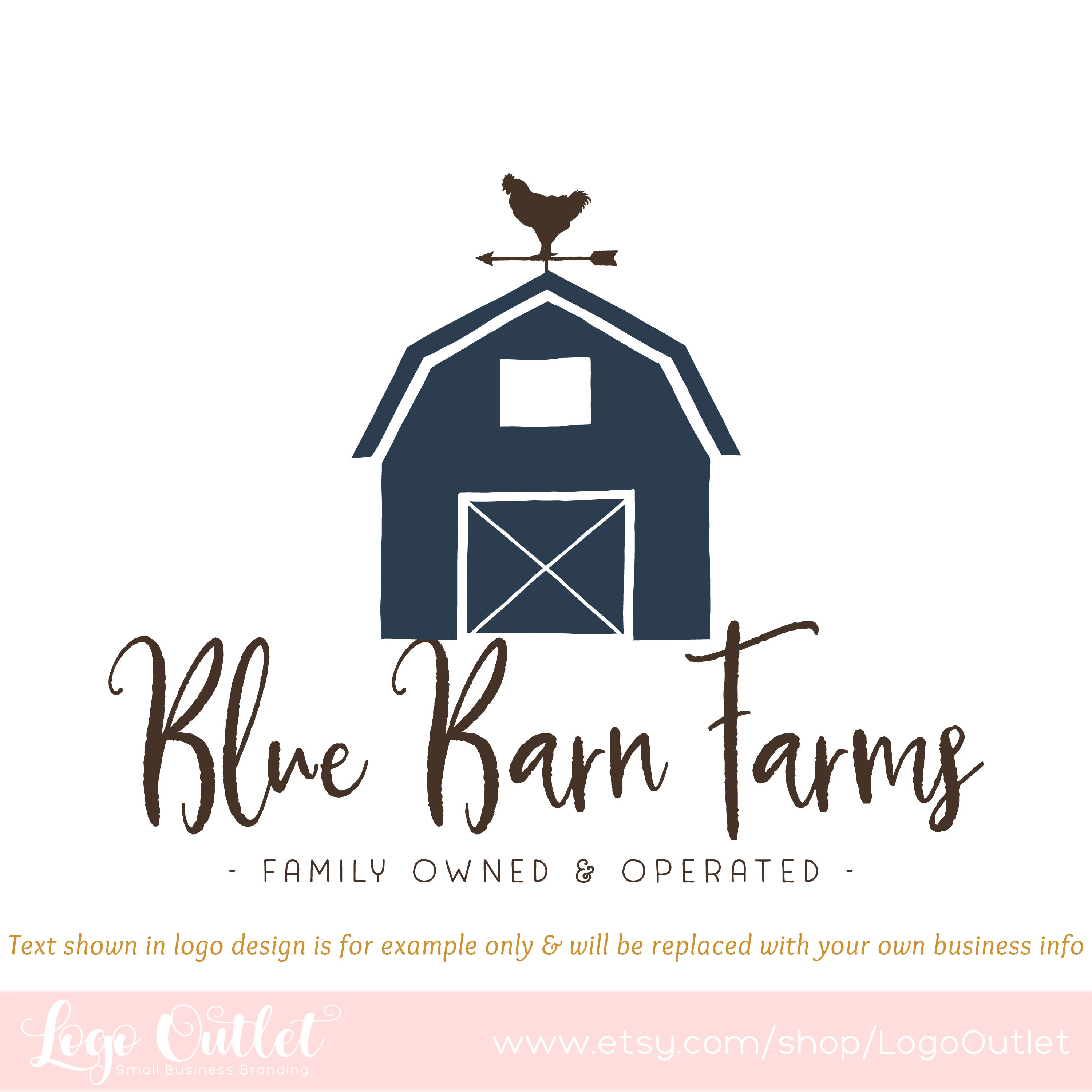 Barn Premade Logo Design Includes Files for  and Print Watermarks