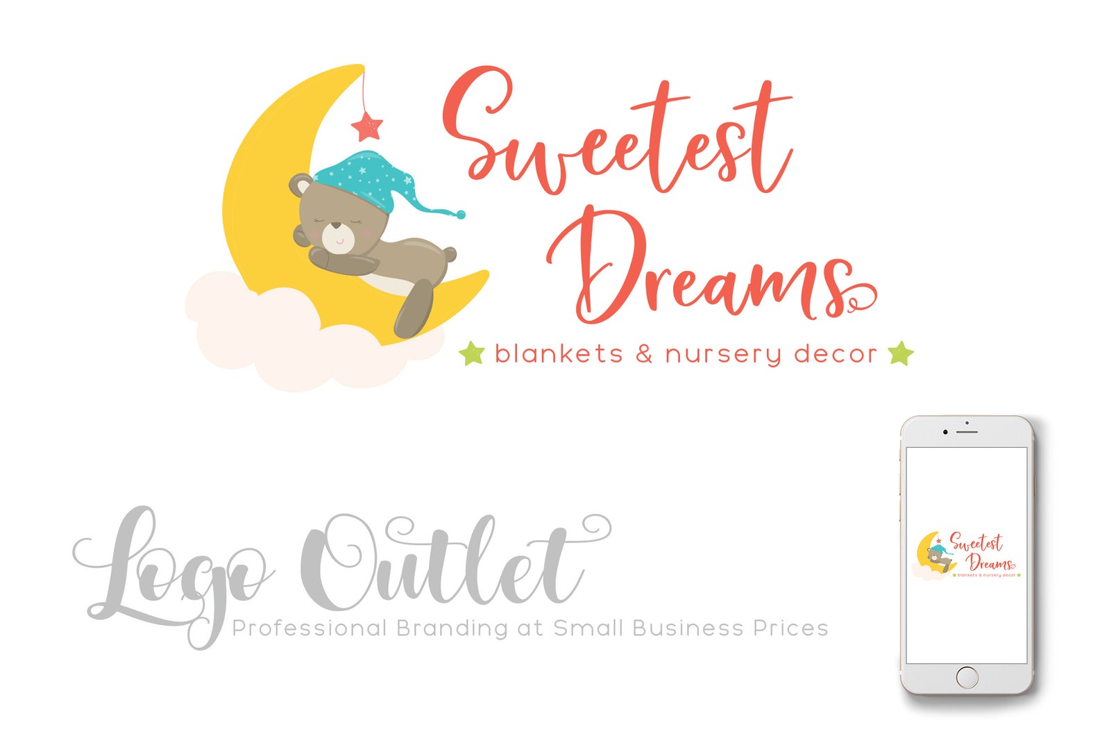 Sleeping Bear Premade Logo Design  Print Watermark Etsy