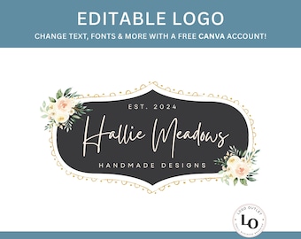 Floral Logo Template: DIY Boutique Branding (Canva Editable)