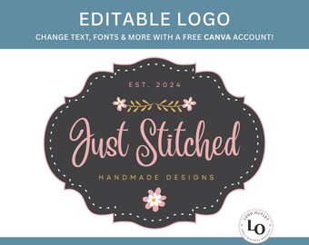 Floral Logo Template: DIY Boutique Logo Design (Canva Editable)