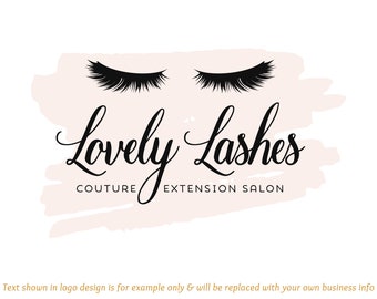 Eyelashes Premade Logo Design -Includes files for Web and Print + Watermarks! Perfect for Lash Salon, Extension Studio, Makeup Artist + more