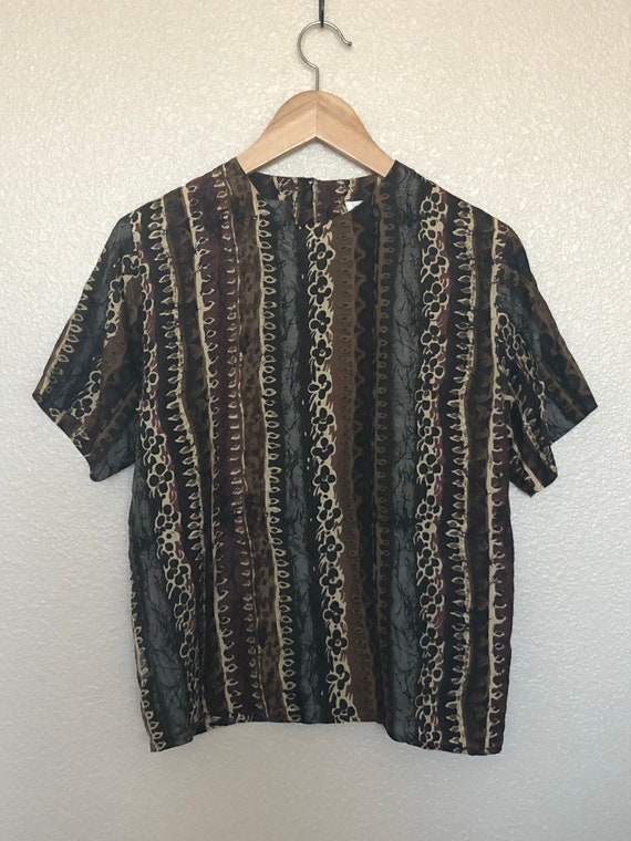 Oscar de la Renta Expressions silk top S