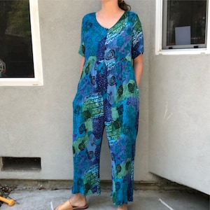 Vintage 90’s La Cera crinkle gauze jumpsuit