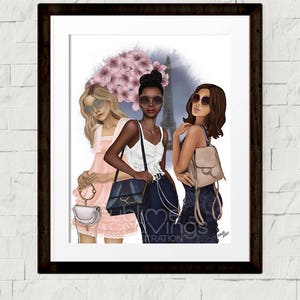 Fashion illustration - Fashion art print - Paris- Girl