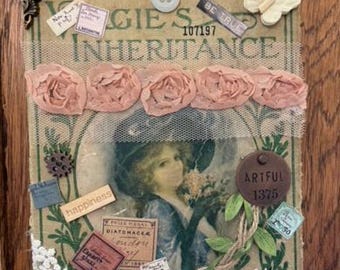 FREE SHIPPING: Altered book covers, book art, book lovers, book gift, recycled book, mixed media book, handmade book cover, bookish gifts