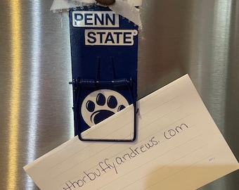 FREE SHIPPING: Penn State Football Nittany Lions PSU fan Clever Mousetrap Memo Holders, photo holders, altered mousetrap magnet
