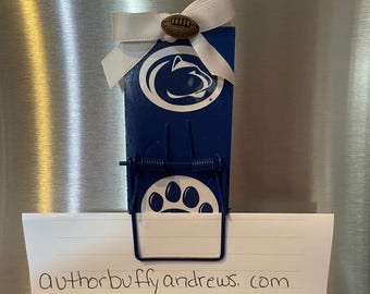 FREE SHIPPING: Penn State Football Nittany Lions PSU fan Clever Mousetrap Memo Holders, photo holders, altered mousetrap magnet