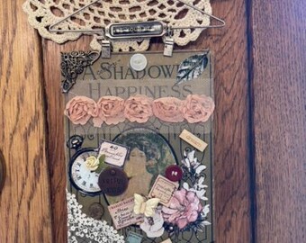 FREE SHIPPING: Altered book covers, book art, book lovers, book gift, recycled book, mixed media book, handmade book cover, bookish gifts