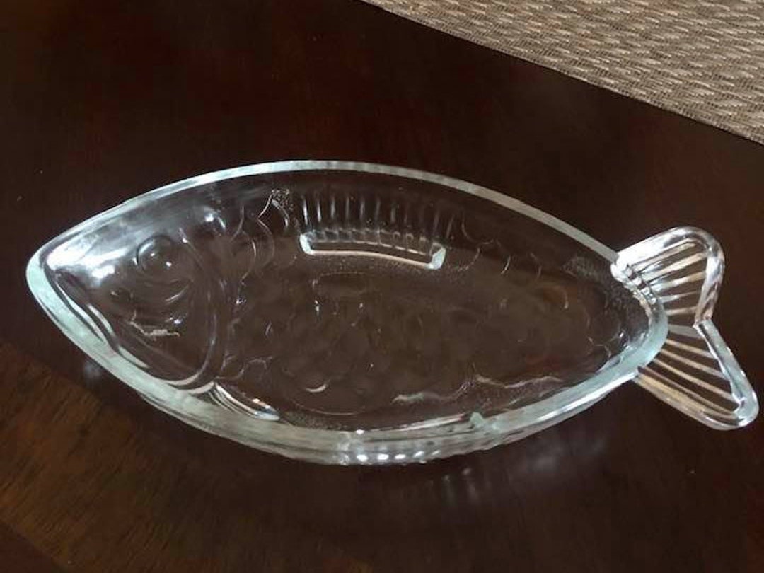 Vintage Unique Glass Fish Dish Rare Etsy UK