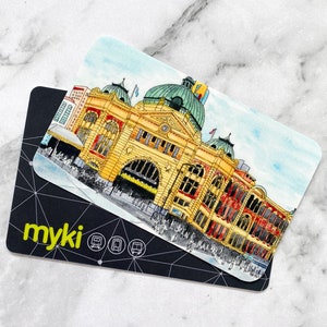 Vinylstickers reiskaarten | Flinders Street Station-vinylstickers | Waterbestendige stickers | Melbourne-stickers (VN-001)