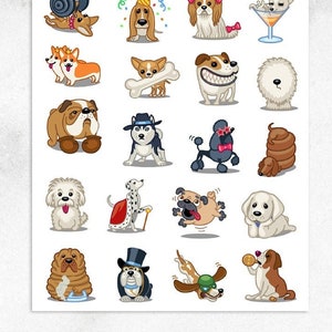 Niedliche Hunde Sticker | Haustier Aufkleber | Dackel, Boxer, Dalmatiner, Shar Pei, Pudel, Husky, Chihuahua, Labrador Aufkleber (S-174)