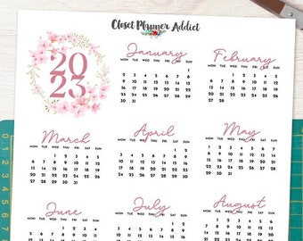 2023 Calendar Planner Stickers | Cherry Blossoms Stickers | 2023 Stickers | Annual Planner Stickers (FP-037)