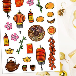 Chinese New Year Planner Stickers | Chinese New Year Stickers | Lunar New Year Stickers | Chinese Stickers (S-454)