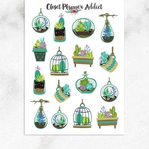 Leuke terrariumstickers | Cactusstickers | Sappige stickers | Terrariumstickers | Plantstickers (S-579)