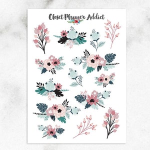 Floral Bouquets Planner Stickers | Floral Stickers | Cute Floral Stickers (S-570)