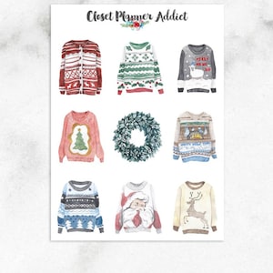 Ugly Christmas Pullover Version 1 Sticker | Weihnachtsaufkleber | Weihnachtspullover-Aufkleber | Ugly Sweater Sticker (S-355)