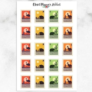 Mock Australian Stamps Aufkleber | Australische Aufkleber | Mock Stamps | Postcrossing Aufkleber (S-583)