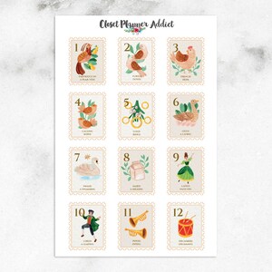 12 Tage Weihnachtssticker | Weihnachten 2022 | Weihnachts-Countdown-Aufkleber (S-655)