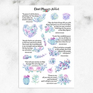 Christelijke bijbelverzen geschriften planner stickers | Stickers vetplanten | Christelijke stickers | Bijbelteksten | Tekststickers (MS-037)