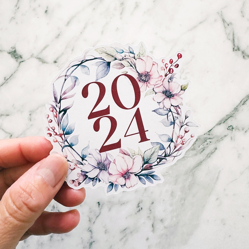 2024 Die Cut Sticker | Purple Floral Die Cut Sticker (DC-039) - Etsy ...