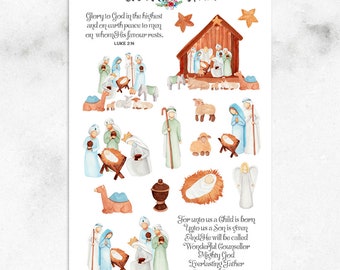 Christmas Nativity Scene Planner Stickers | Christmas 2021 | Christmas Stickers | Nativity Scene | Christian Stickers (S-602)