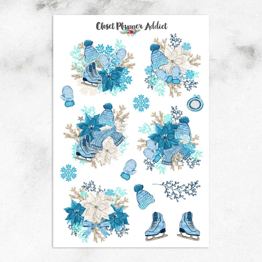 Hello Winter Planner Stickers Winter Stickers Snow Stickers Ice