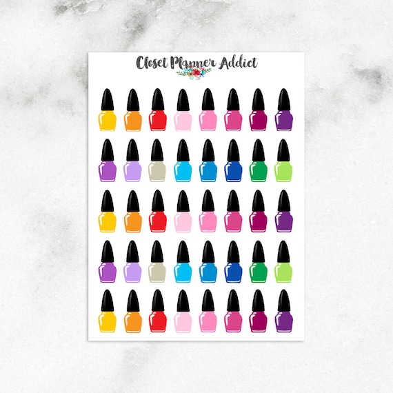 Nail Polish Icon Planner Stickers | Manicure Stickers | Pedicure Stickers | Planner Icons | Appointment Reminder (I-046)