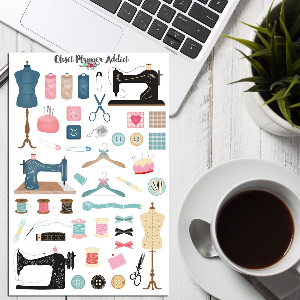 Sewing Tools Planner Stickers Sewing Stickers Sewing Etsy