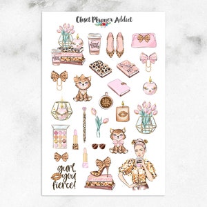 Gurl, jij woest! Lifestyleplannerstickers | Lifestylestickers | Stickers meisjesbaas | Stickers met luipaardprint (MGB-MAR21)