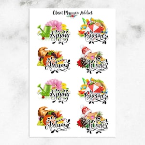 Lente zomer herfst winter Plannerstickers | Seizoensstickers (S-560)