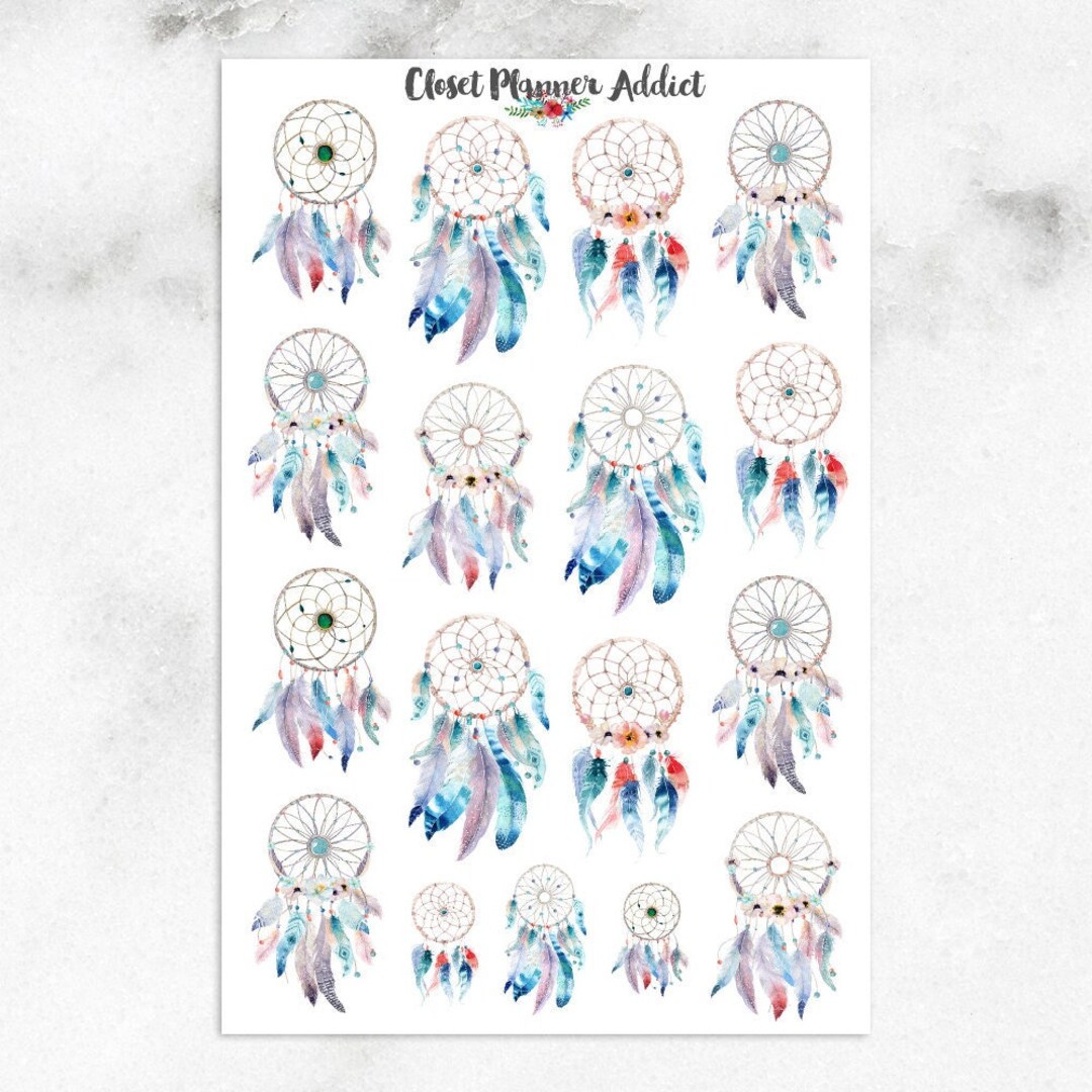 Watercolour Dreamcatchers Planner Stickers | Watercolour Stickers ...