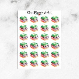 Stickers pour agenda de livres | Pile de livres | Stickers livres | Lecture en cours d'autocollants | Autocollants de lecture | Stickers livres à lire (S-252)