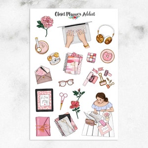 Pink Lifestyle Planner Stickers | Mystery Grab Bag May 2019 | Lifestyle Stickers | Girl Boss Stickers | Pink Stationery Stickers (MGB-MAY19)