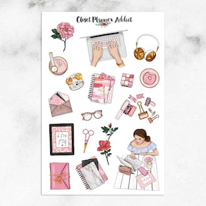 Adesivi rosa per pianificatore di stile di vita / Mystery Grab Bag maggio 2019 / Adesivi per stile di vita / Adesivi Girl Boss / Adesivi rosa per cancelleria (MGB-MAY19)