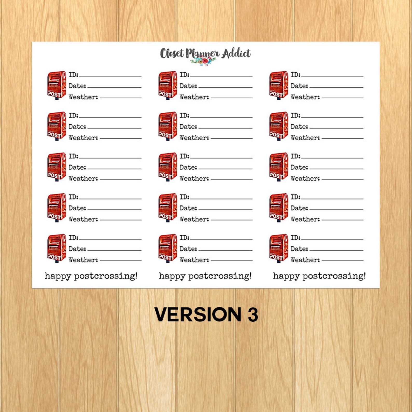 Postcrossing Labels Postcrossing Stickers Postbox Stickers Etsy