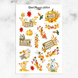 Hallo herfstplannerstickers | Herfststickers | Herfststickers | Stickers herfstbladeren | Happy Mail-stickers (MGB-21 april)