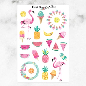 Zomerliefdevolle plannerstickers | Mystery grabbelton november 2016 | Tropische stickers | Flamingostickers (MGB-NOV16)