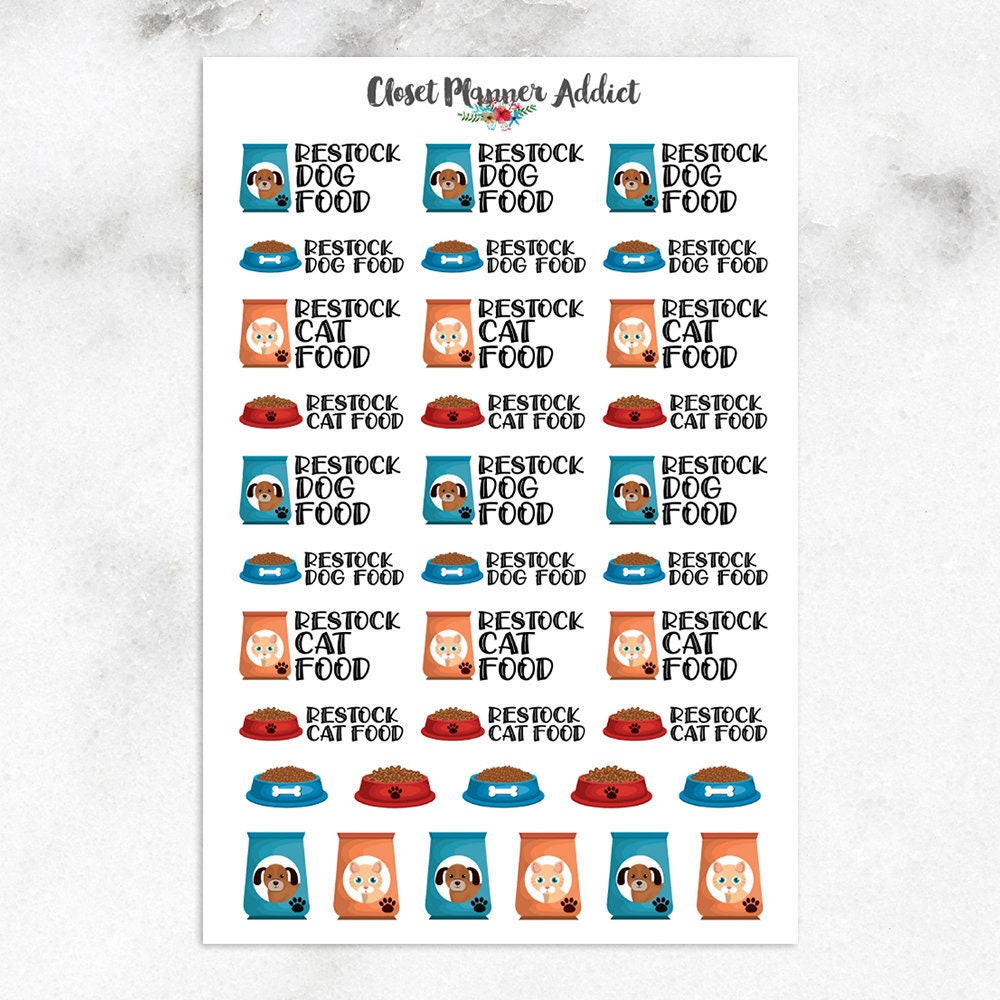 Restock Dog Cat Pet Food Planner Stickers Dog Food Stickers Cat Food  Stickers Pet Food Stickers S-640 -  Canada