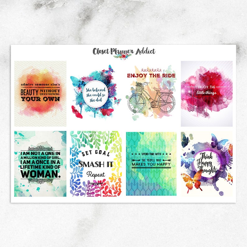 Motivational Quotes Planner Stickers Inspirational Quotes Stickers Journaling Quotes Full Box Stickers Journal Stickers MS-003 image 1